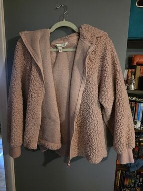 Tantrums Blush Pink Teddy Sherpa Zip Jacket